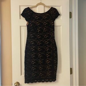 Dress Barn Black Lace Lined Dress Size 6